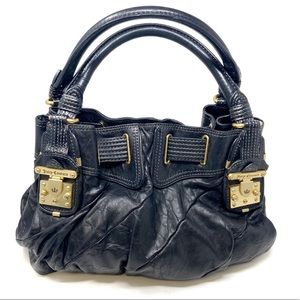 COPY - Juicy Couture black leather satchel w/gold buckles